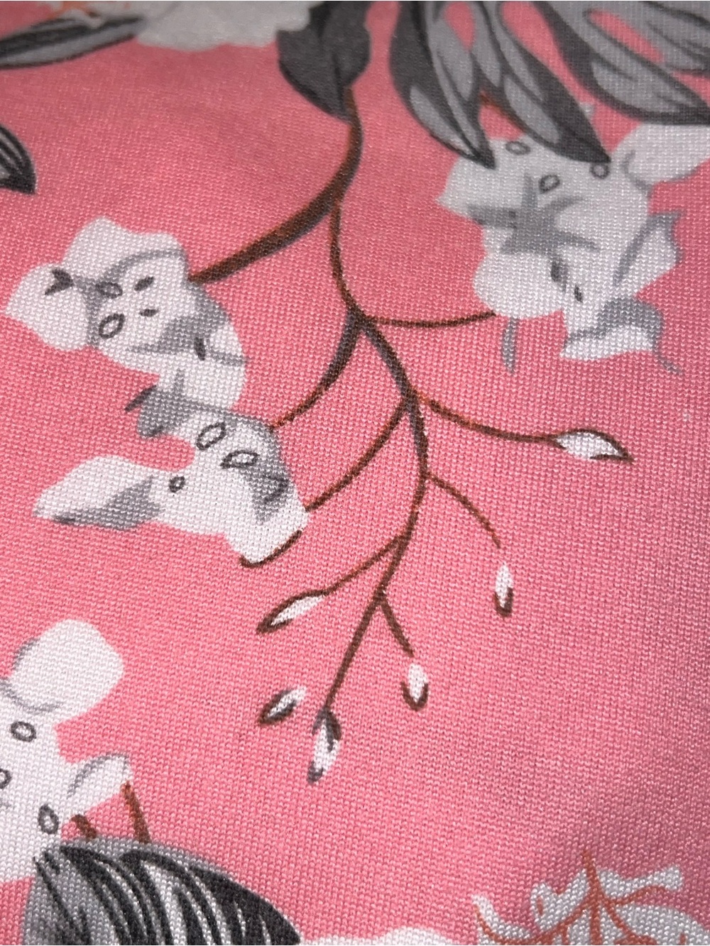 πWomen's Super Soft Pink Hibiscus Loungewear Lace Trim Pj's size Medium Large - Picture 5 of 9